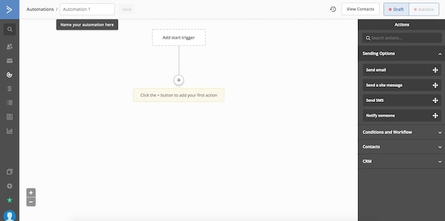 activecampaign lead scoring - Image showing option to set Trigger in ActiveCampaign.